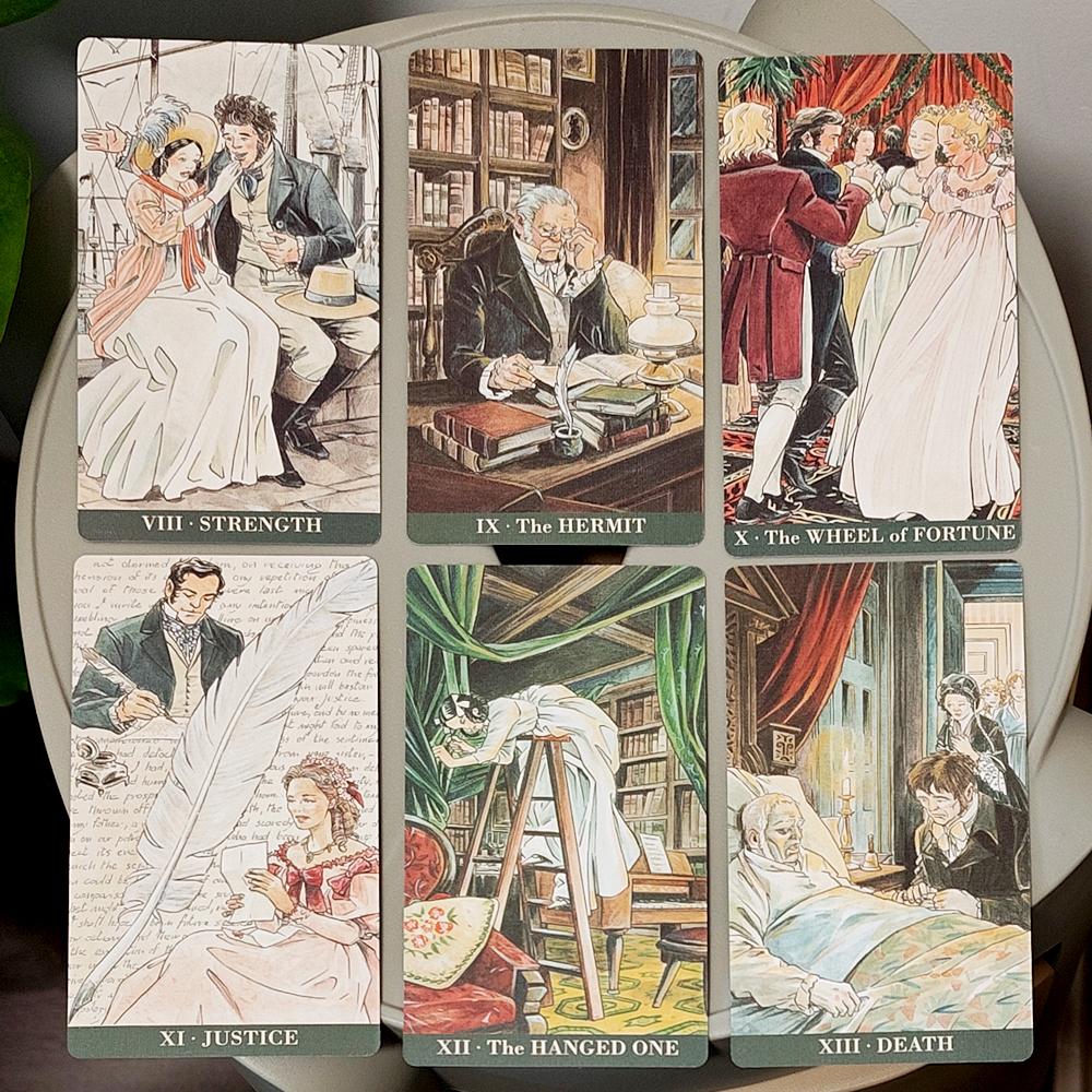 12*7cm Jane Austen Tarot in Rigid Box - A Regency Romance Divination Deck for Literature Lovers, 78-Card Deck