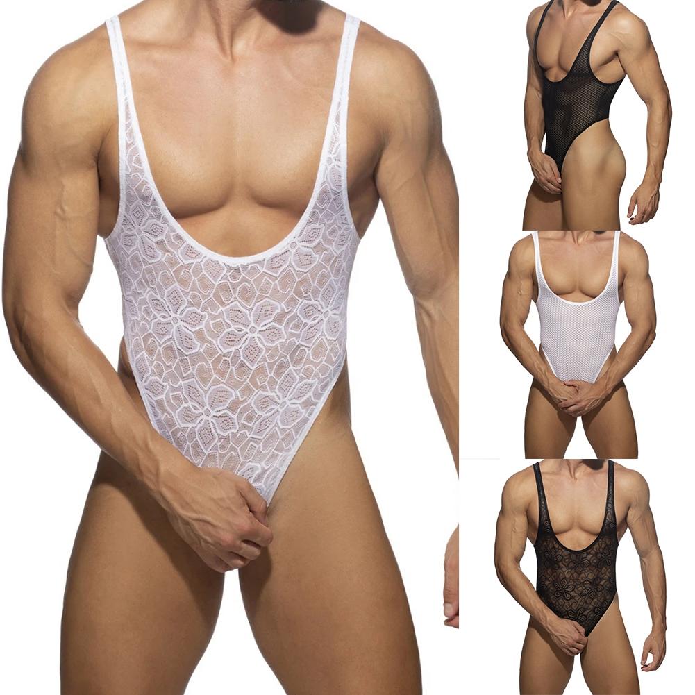 Bodysuit Sissy Lingerie Men Breathable Crossdress Jumpsuit