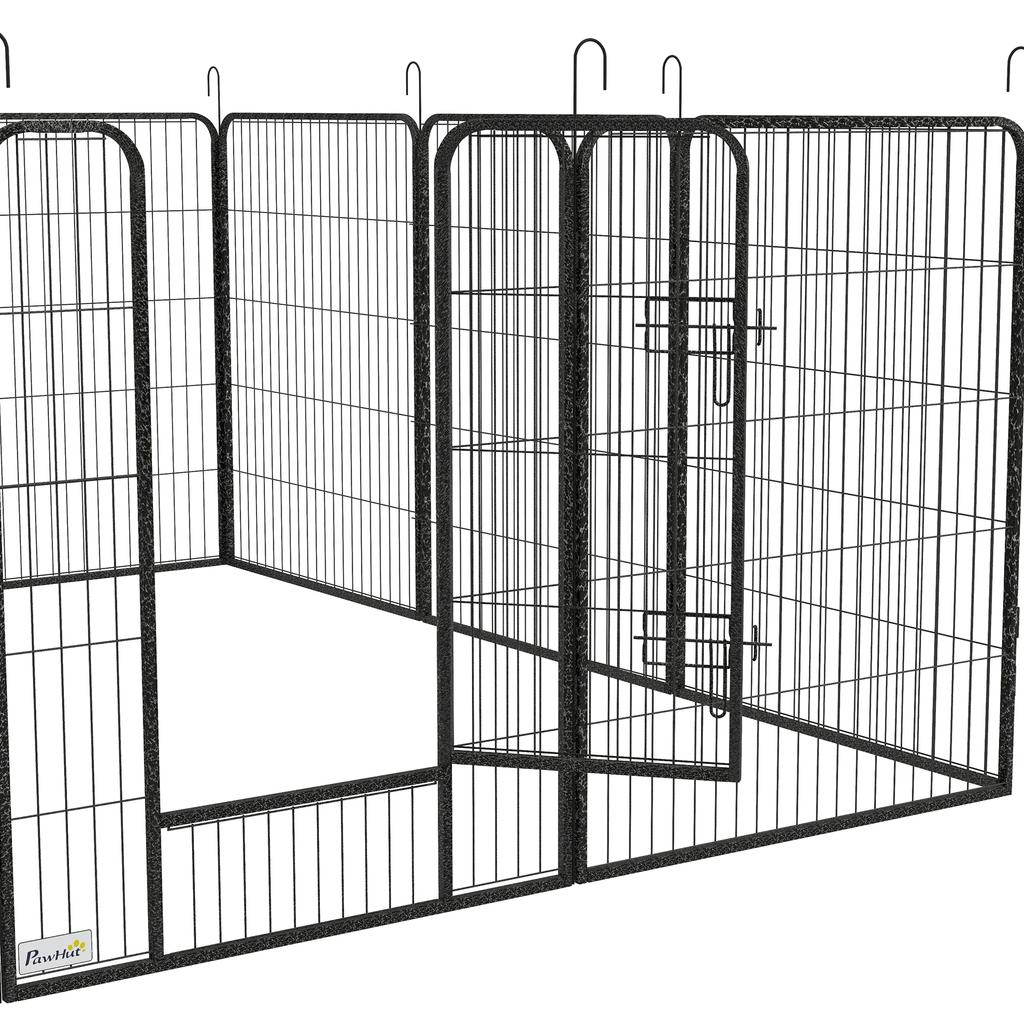 12 Panels Heavy Duty Puppy Playpen, for Small Dogs, Indoor and Outdoor Use - Silver