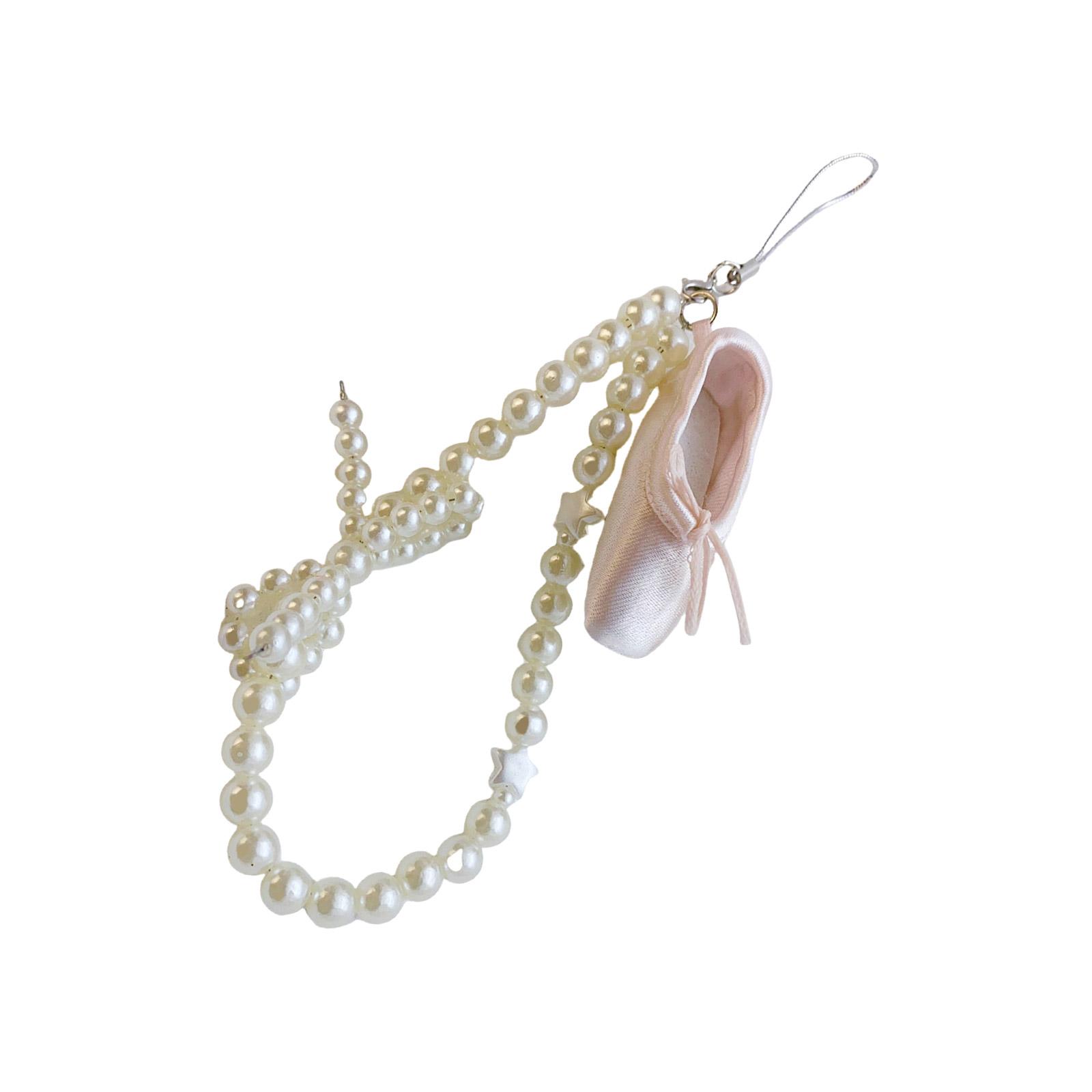 

Элегантный брелок в виде балетной туфельки, прочный модный аксессуар из ткани с прочными жемчужинами, украшение для сумок на каждый день T2