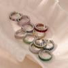 Y2K Colorful Zircon Stainless Steel Rings for Women Silver Color Open Finger Ring Wedding Jewelry Punk Hip Hop Accessories Gifts