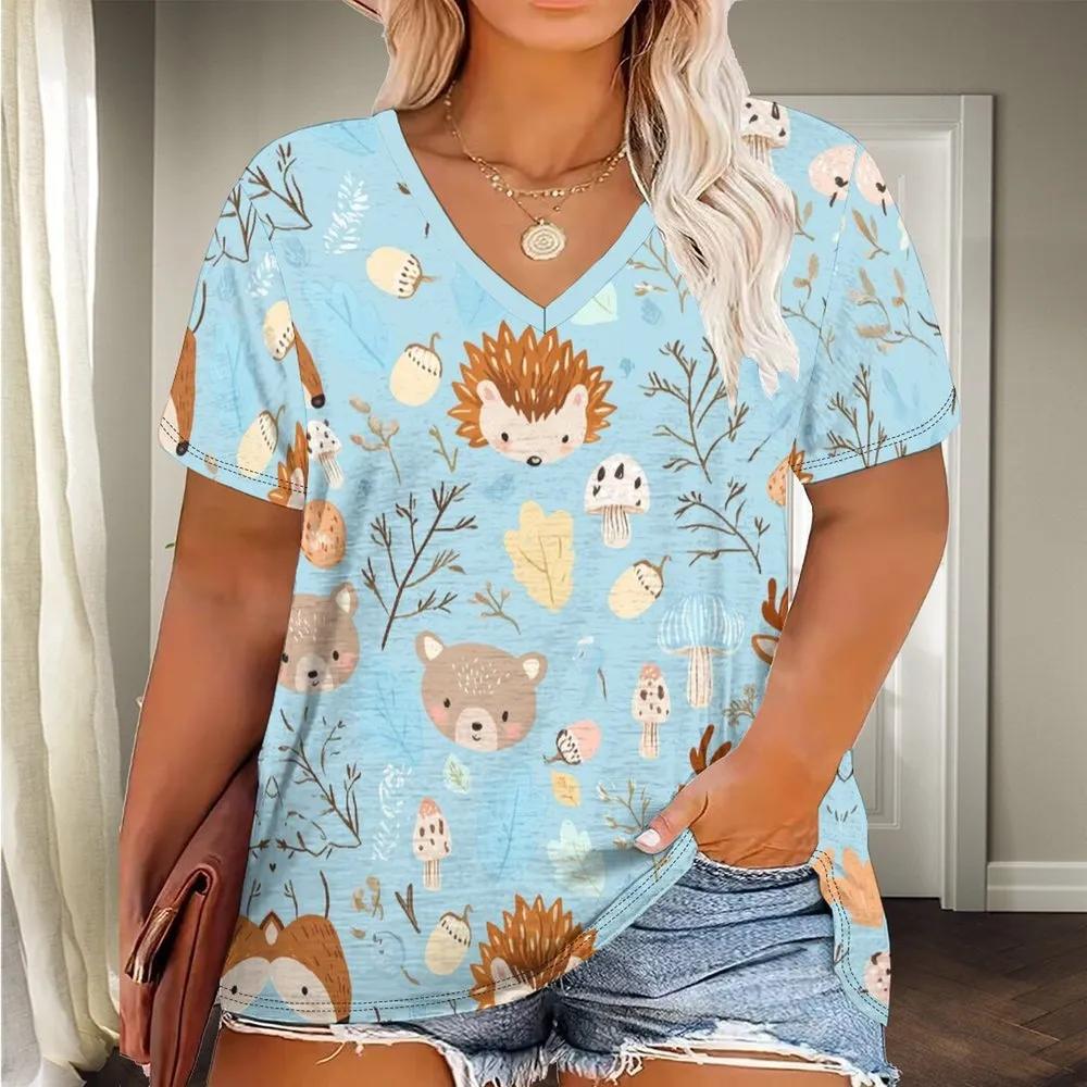 Casual Women's V-Neck Top Short Sleeve Fashion Versatile T-Shirts Women’s