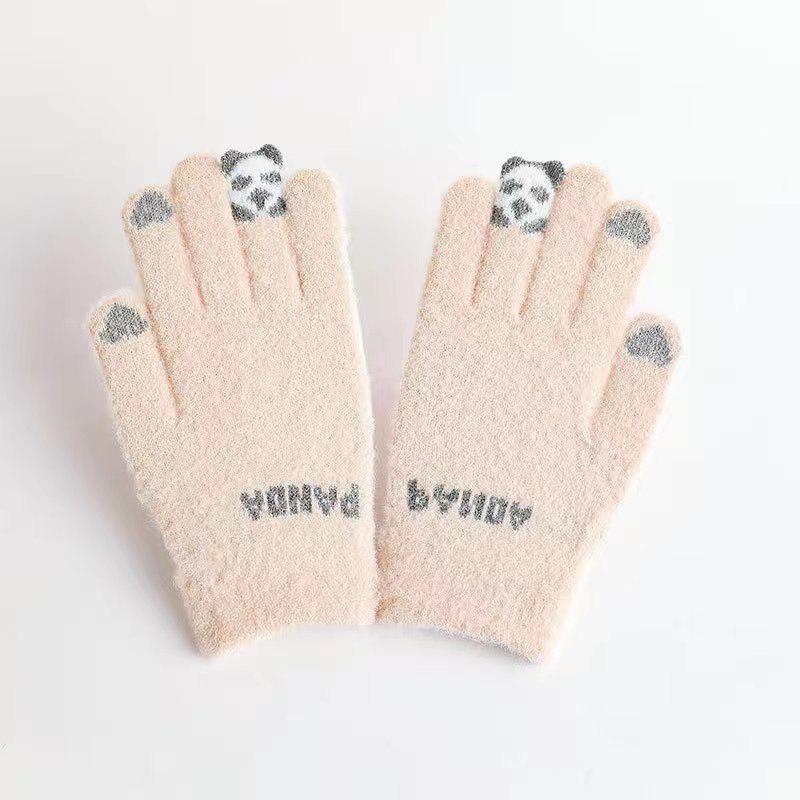 2024 Cute Korean Style Winter Knit Touchscreen Gloves for Women - Warm & Thick, Ideal for Cycling & Cold-Proof Protection