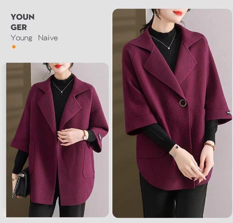 2025 Winter Plus Size Double-Sided Fleece Jacket for Middle-Aged Women - Mid-Length Autumn/Winter Coat