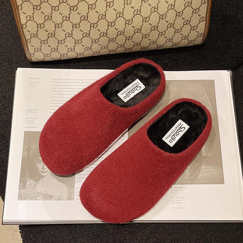 Internet celebrities super fire thick bottom velvet warm fluffy slippers women's new autumn and winter wear soft bottom cotton slippers