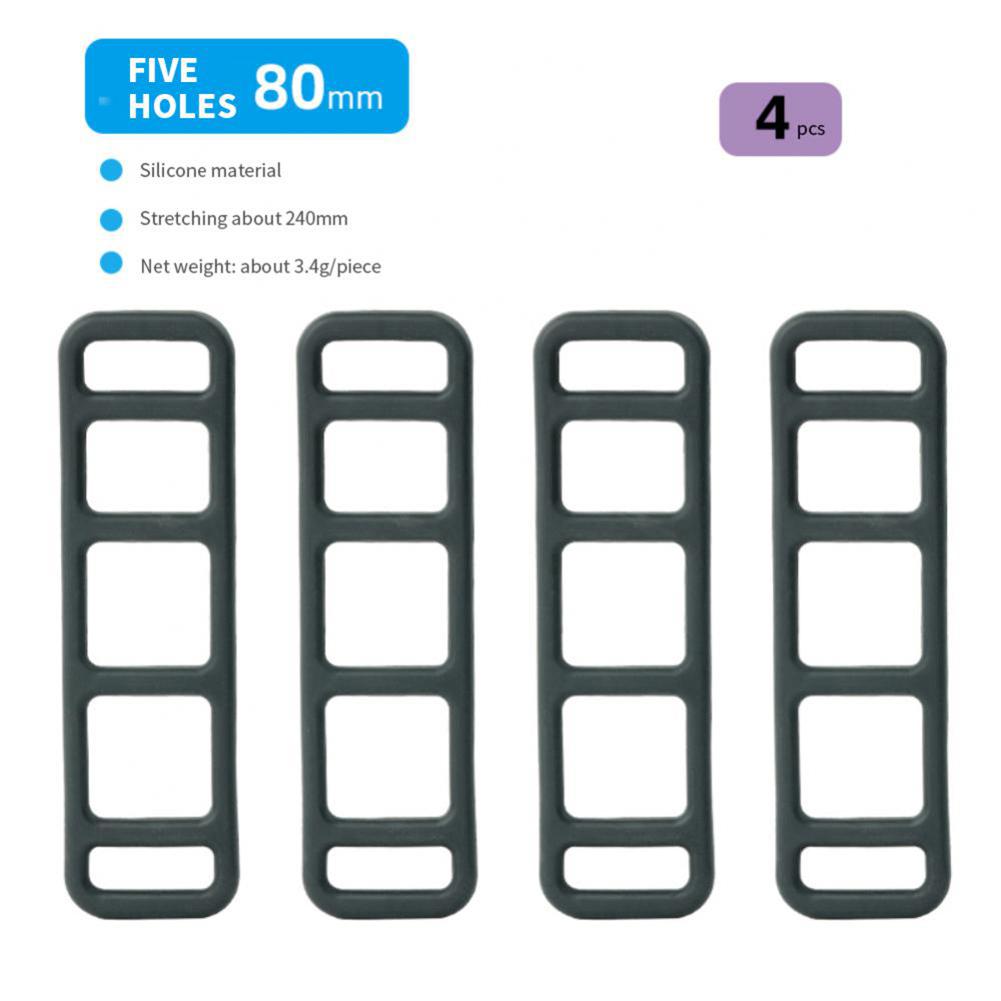 4pcs Silicone Elastic Strap Bandage Various Styles Wear-resistant Bicycle Headlights Taillights Accessories