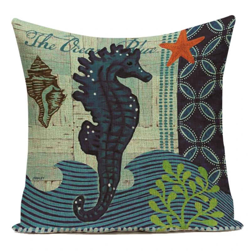 Fashion Nordic Style Marine Biology Conch Crab Octopus Cushion Cover Sea Whale Home Pillow Case Custom Pillows Covers