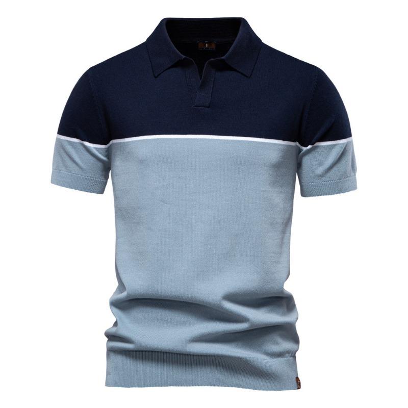 Vară Nou Tricou POLO Tricotat cu Mânecă Scurtă pentru Bărbați