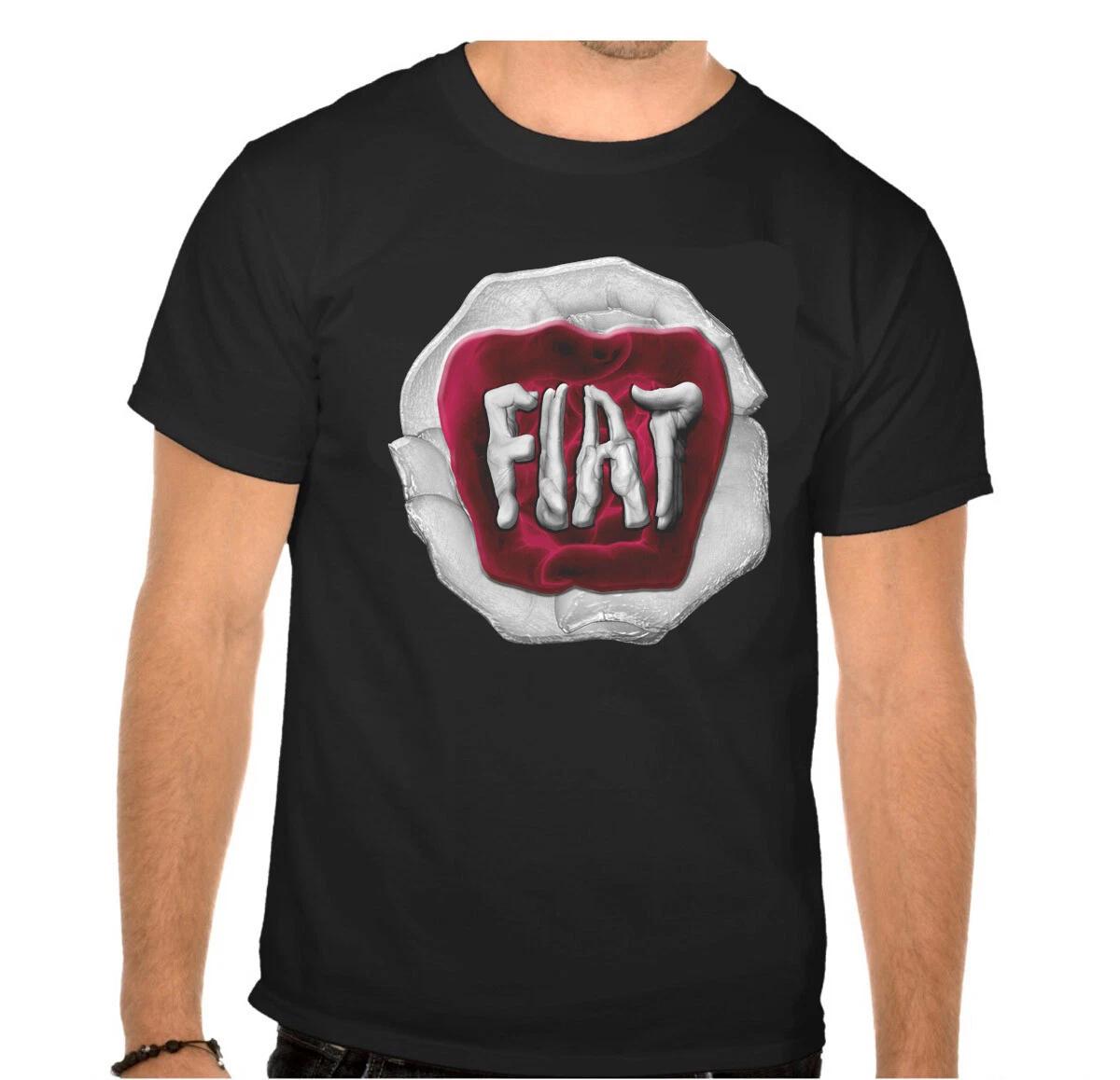 

Фото пальцем логотипа автомобиля Fiat. Черная футболка -854- 2XL