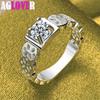 925 Sterling Silver AAA Zircon Hollow Patter Ring Jewelry