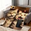 Kawaii Kitten Vintage Cute Funny Cat Soft Warm Plush Blanket Dormitory Sofa Living Room Pet Hogar Bedroom Gift Nap Home Flannel