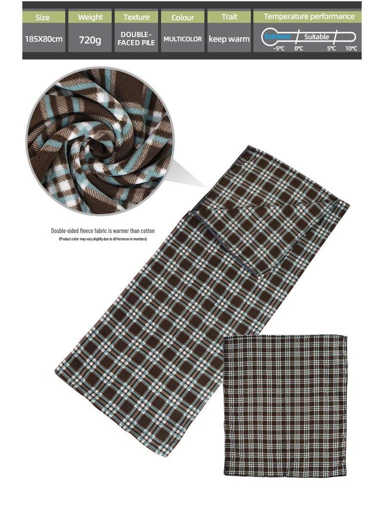 All-Season Outdoor Fleece Sleeping Bag Liner & Blanket, Warm and Anti-Dirty