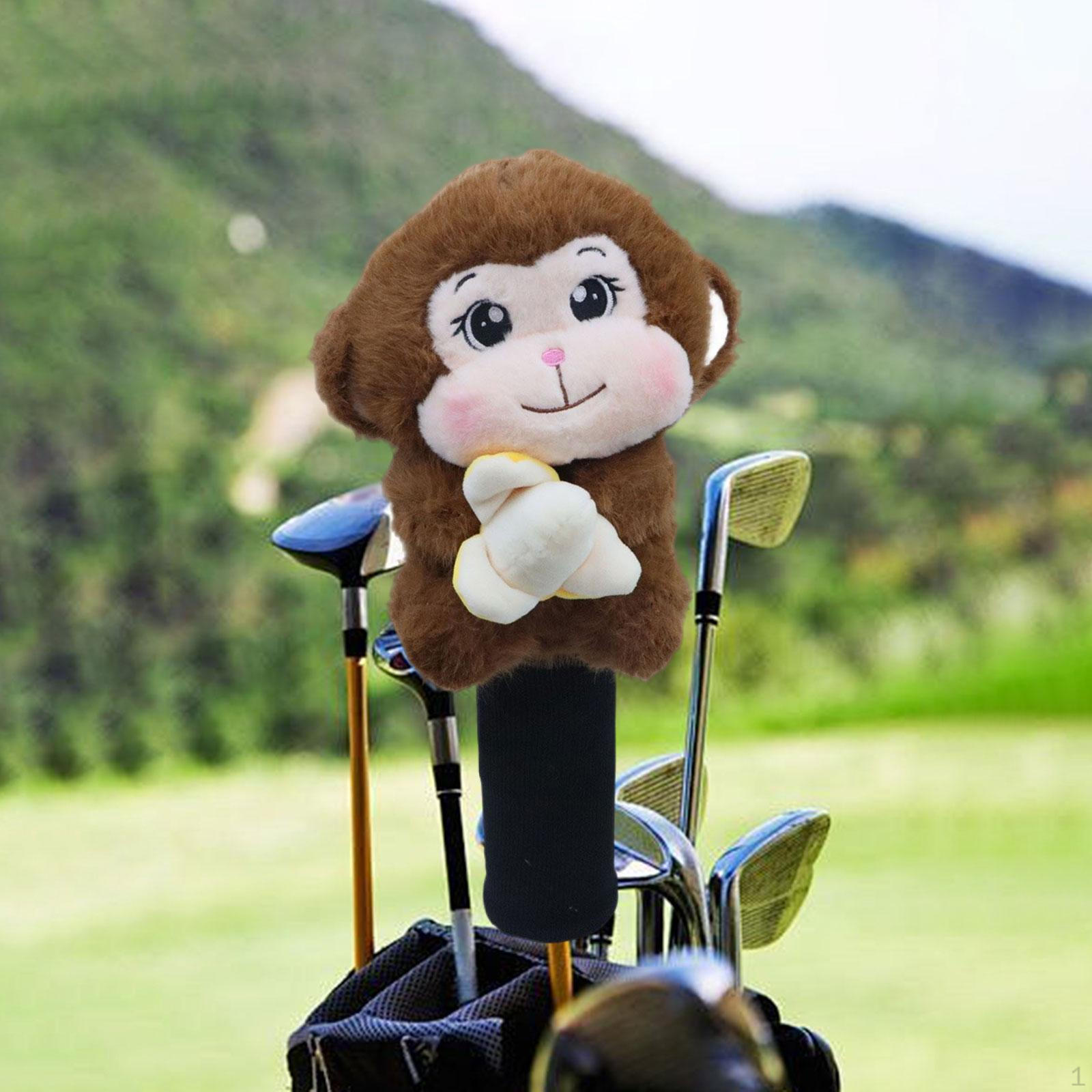 

Golf Club Head Cover Monkey Pattern for Men Women темно-коричневого
