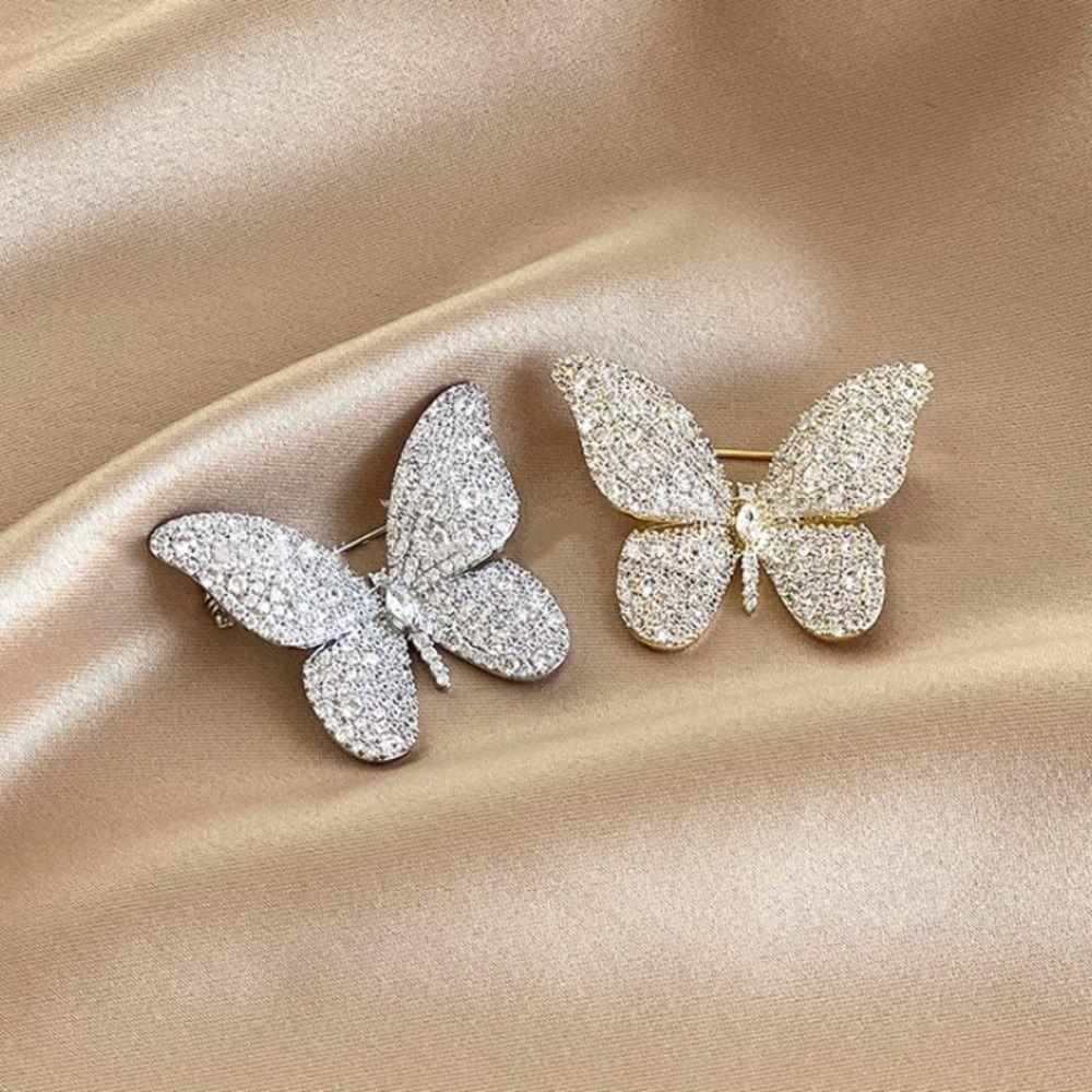 Badge Suit Collar Pin Full Rhinestone Rhinestone Brooch Fashion Rhinestone Butterfly Brooch Girls