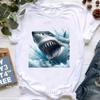 Golden Shark Printed T Shirt Unisex Clothes 2024 Summer Fashion Tops Tee Shirt Femme Harajuku Shirt Casual Funny Tshirt Female