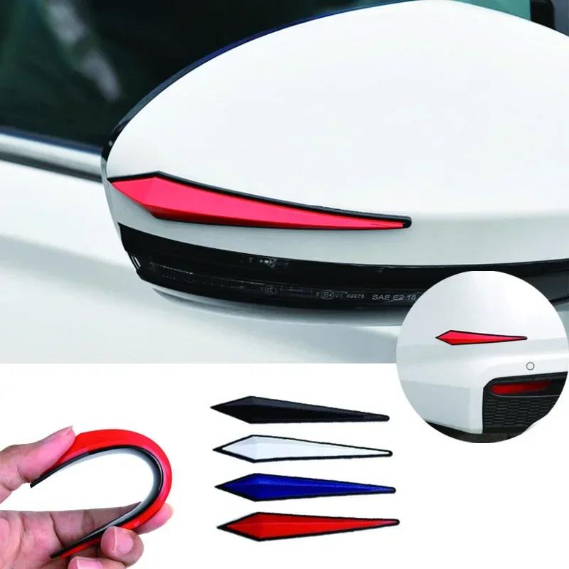 Car 4pcs Antis-scratch Protective Sticker Body Bumper Anti-collision Protection Door Rearview Mirror Edge Guard Rubber Strip Interior Mirrors 6
