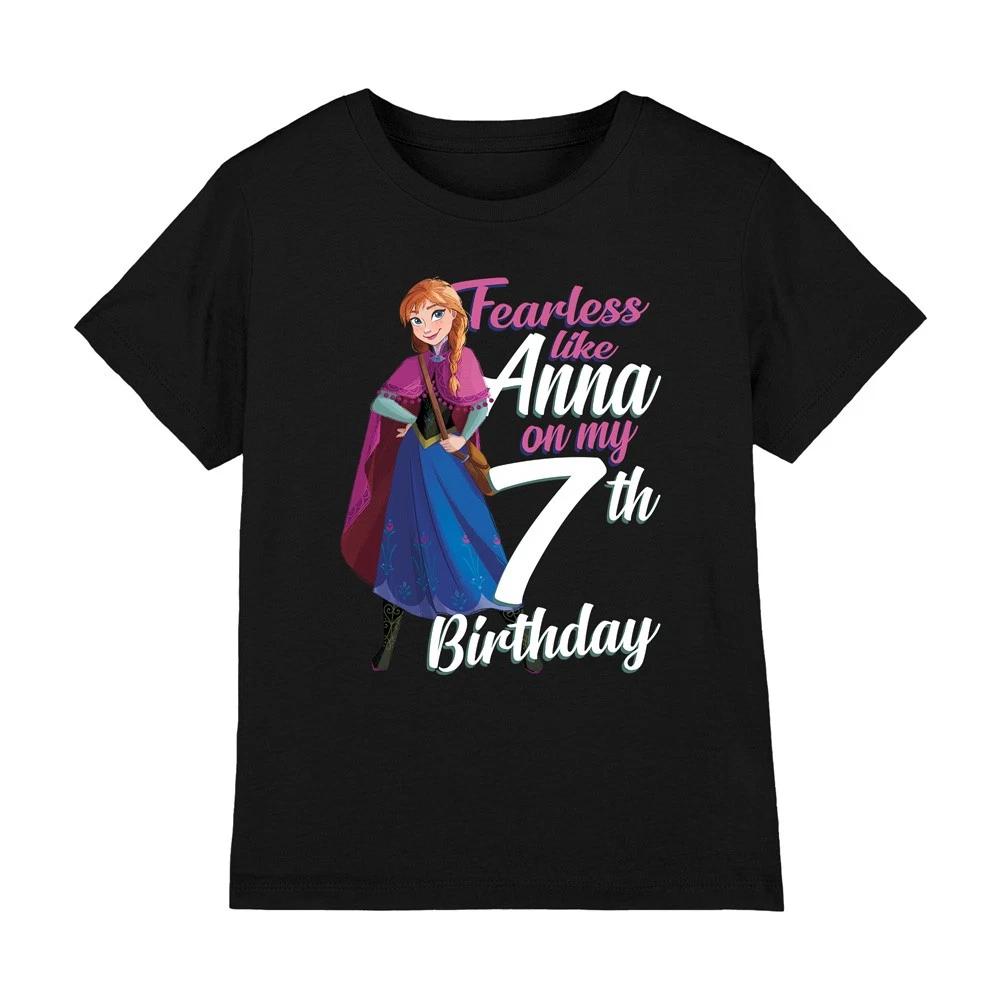 Fearless Like Anna 7Th Birthday - Kids T-shirt 3-13 Years - Black 160