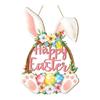 Wooden Easter Decors Rabbit Sign With Spring Floral Designs Perfect For Party Decorations And Creating Cheer