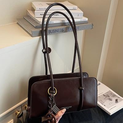Sac d'aisselle niche haut de gamme automne femme cuir ciré rétro portable simple bandoulière bandoulière sac fourre-tout
