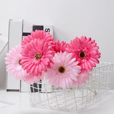 Flores de Gerbera Artificiales Realistas Falsas Flores de Tallo Largo Ramo para Jarrón Hogar Interior Arreglos Florales Fiesta de Boda Centro de Mesa