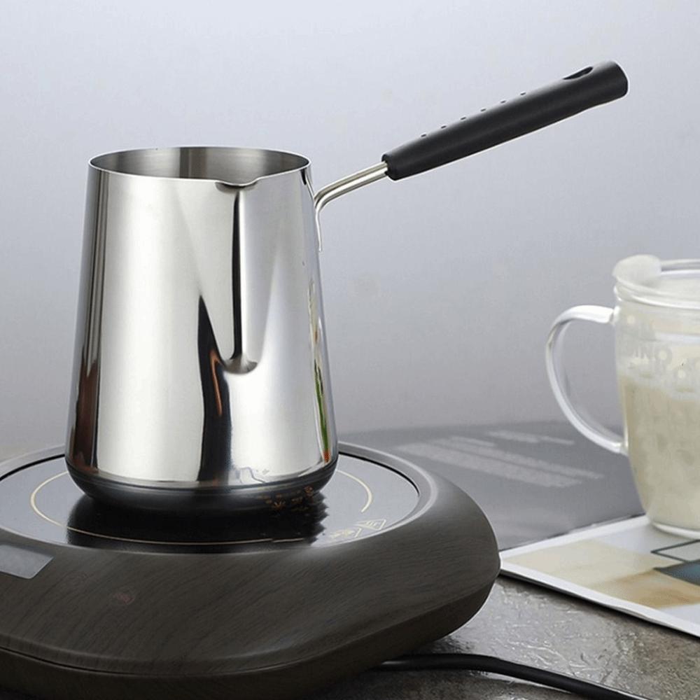 Long Handle Coffee Pot Professional Hot Milk Cup Latte Art Tool Wax Melting Pot  Restaurant Daily