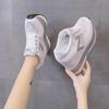 Fashion Spring Breathable Mesh Sneakers Hidden Increasing Sport Shoes 2024 Woman Wedge Casual Chunky Shoes High Platform Shoes 10.5CM