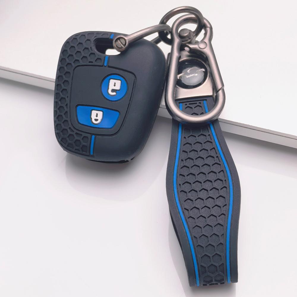 Silicone Car Keychain Strap for Peugeot 107 108 206 207 307 308 Citroen C1 C2 C3 C4 C5 Saxo Honeycomb Texture Racing Stripe Anti Lost Key Ring Holder