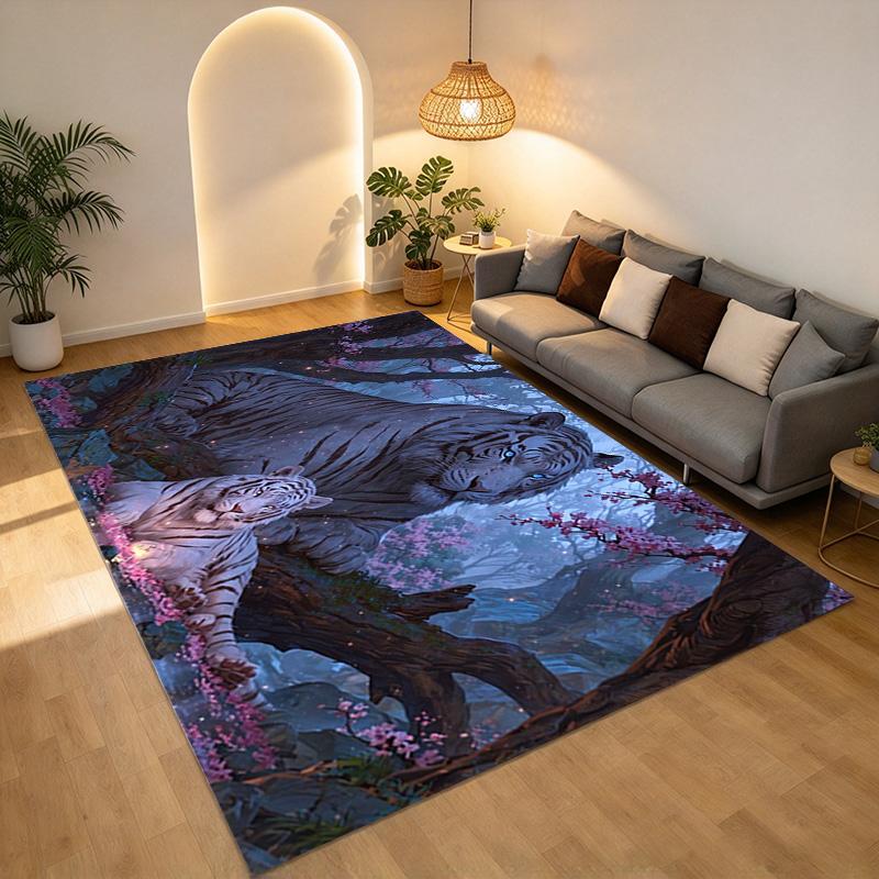 Tiger Forest Living Room Nonslip Area Rug Soft Carpet For Bedroom Game Playroom Sofa Office Home Decor Doormat Christmas Gift C929642