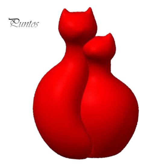 Kaffee-Ecke Dekoration 3D-gedruckte Katzenvase, Minimalistischer Nordischer Stil Blumenarrangement Umarmendes Ornament Dekoratives Paar-Vase Haus Büro Geschenk Licht
