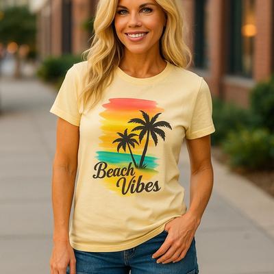 Beach Vibes Tee Casual Summer Shirt Vacation Outfit Gift for Beach, Pool Apparel