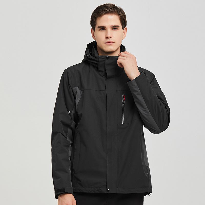 Jacket Two-piece Set with Removable Liner, Three-in-one Mountaineering Suit, Outdoor Sports and Travel Group Work Clothes