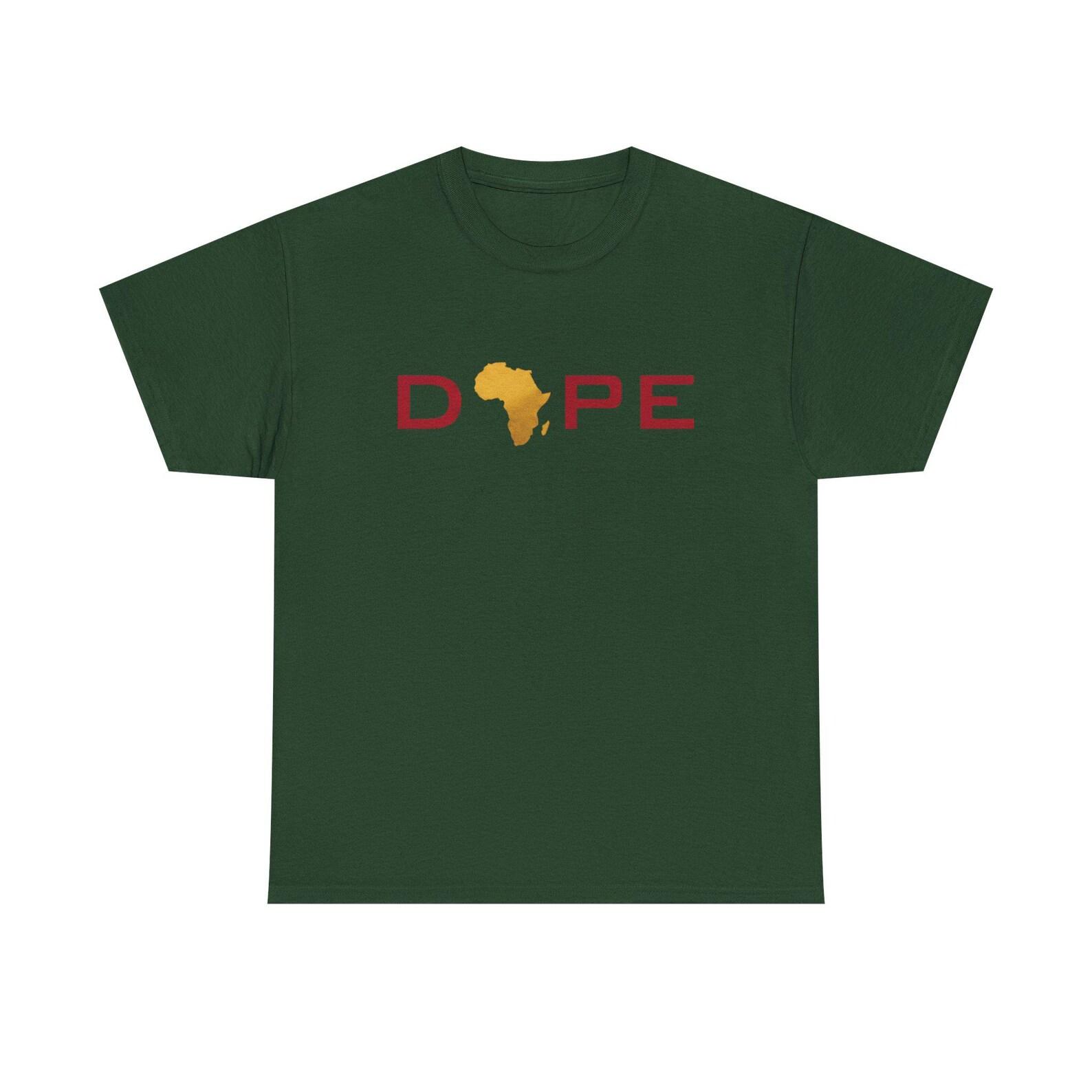 Africa DOPE Tee | Afrocentric Graphic Shirt, Continental Silhouette XL