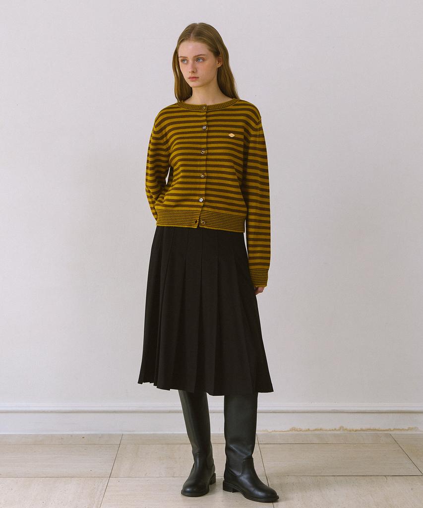Yeoppe Pleated Wool Skirt_Black