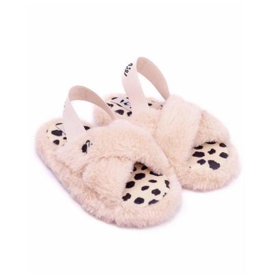 Girls Faux Fur Slip-on Slippers