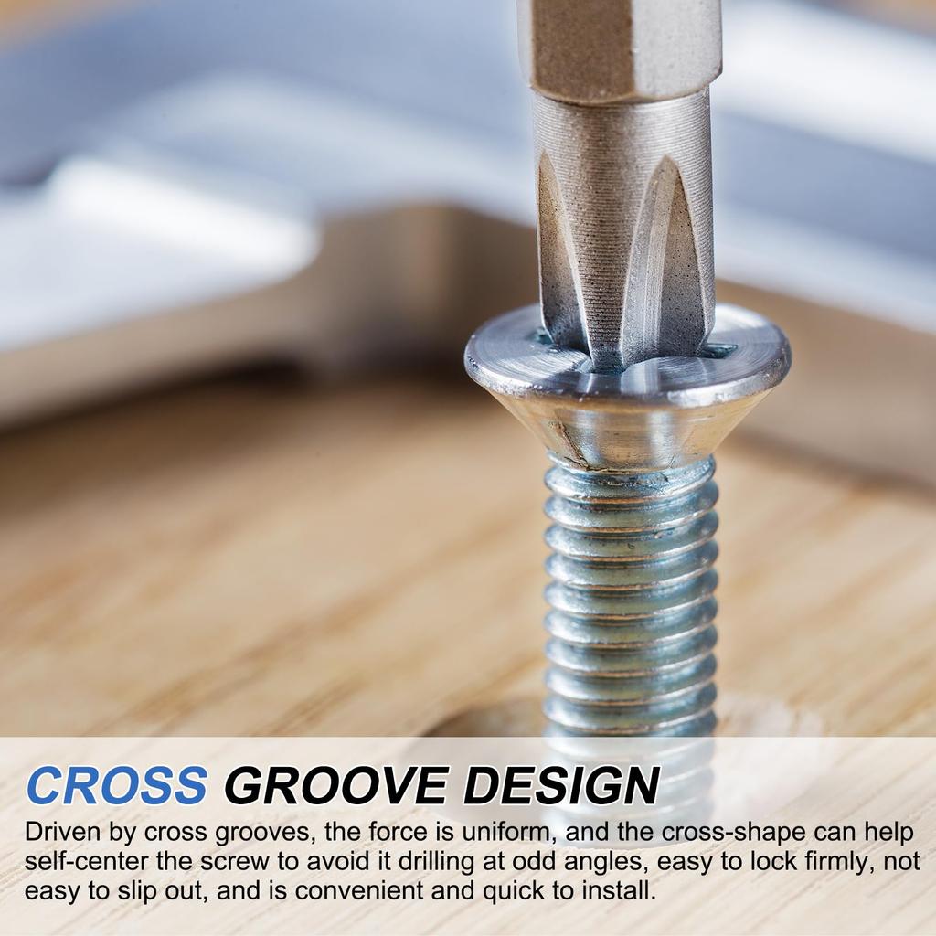 uxcell M3 x 3mm Cross Head 20 Flat Round Cross 304 Stainless for Home and Furniture Connections Screws, Pieces, Head, Recess, Steel, Rustproof,