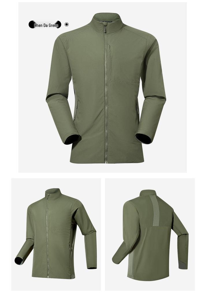 Sunstone Unisex Lightweight Outdoor Cotton Jacket with Stand Collar and Long Sleeves