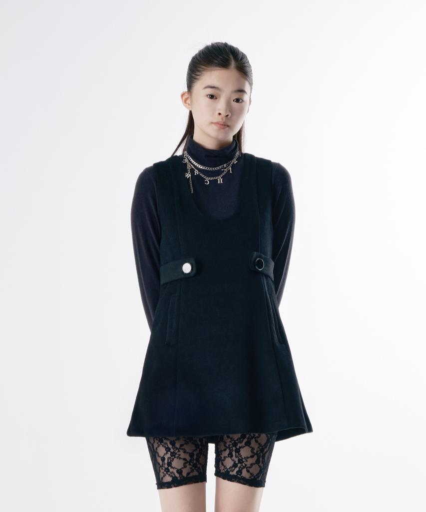 Deobeuleseussiakaibeu Wool Button Mini Dress 001