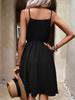 2026 V-neck Faux Button Spaghetti Strap Dress - Women's European & American Style with Lace Detailing, Comfortable & Casual