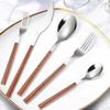 16/24/30 Stuks Roestvrij Staal Imitatie Houten Handvat Bestekset Zilver Eetservies Mes Lepel Vork Tafelgerei Set