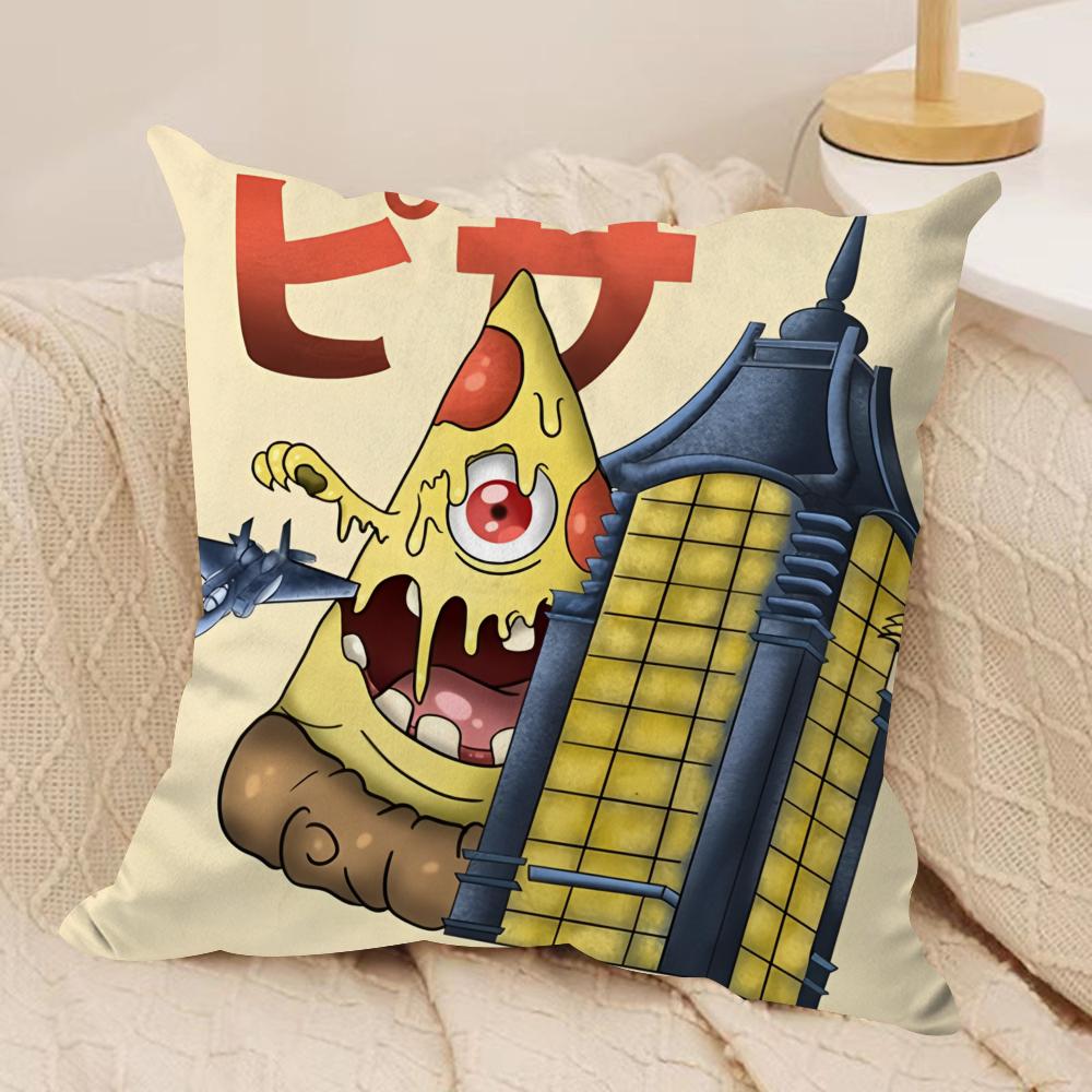 Food Disaster Cushion Cover Silky Short Plush Sofa Pillow Cover Hidden Zipper Soft Dustproof Case for Home Decor