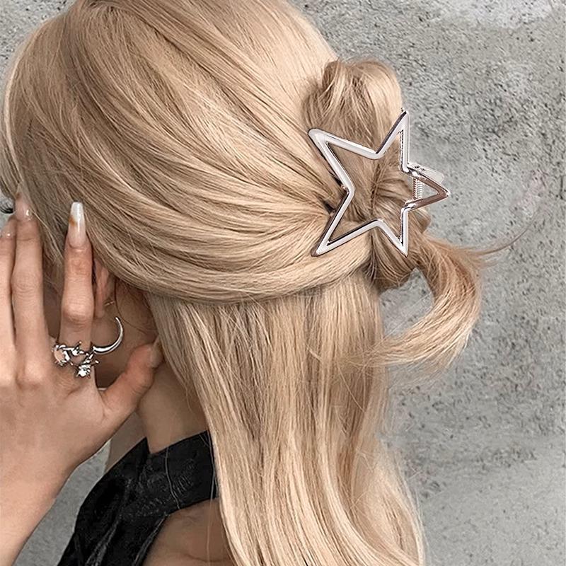 2024 Hollow Star Metal Claw Hair Clip for Women - Small Shark Clip Hair Accessories
