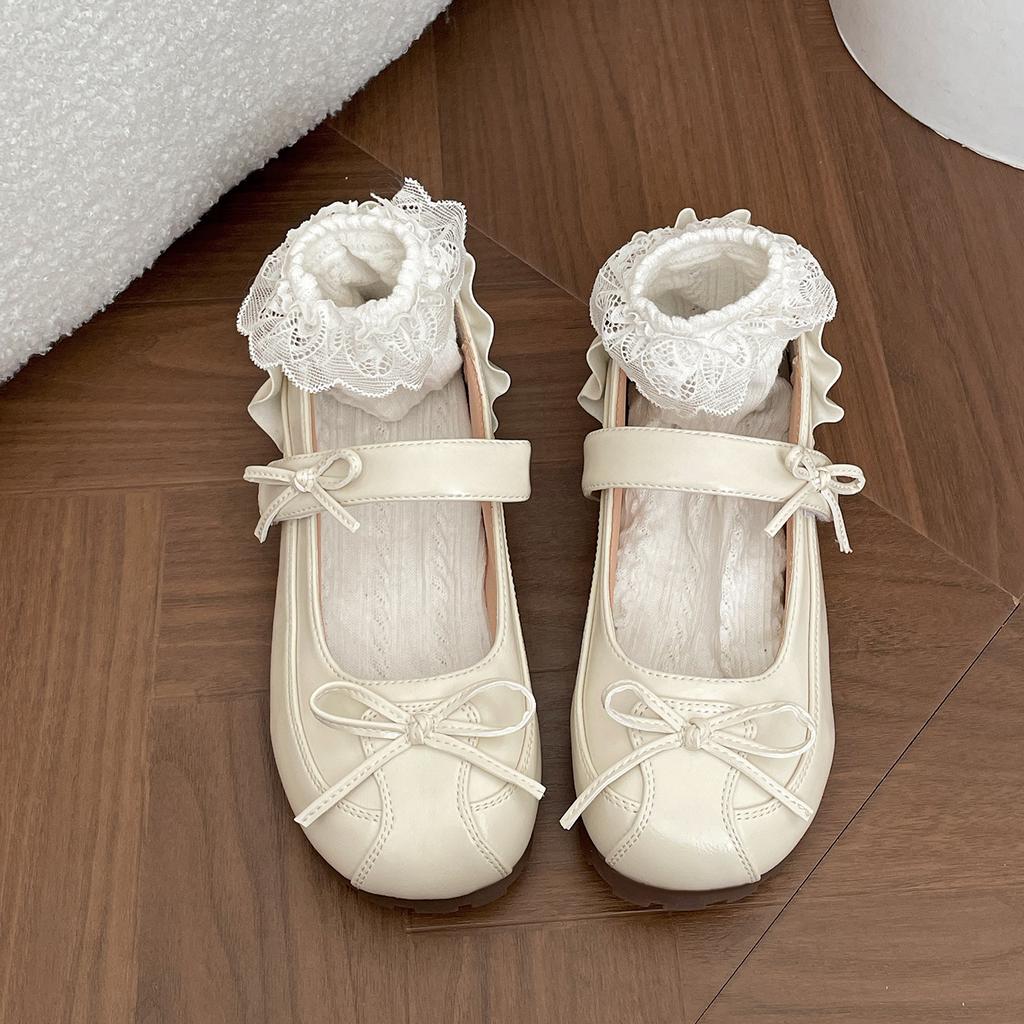 White French Ballet Style Light Mouth Flat Sole Shoes Women's Summer 2025 New with Skirt Retro Versatile Mary Jane Shoes