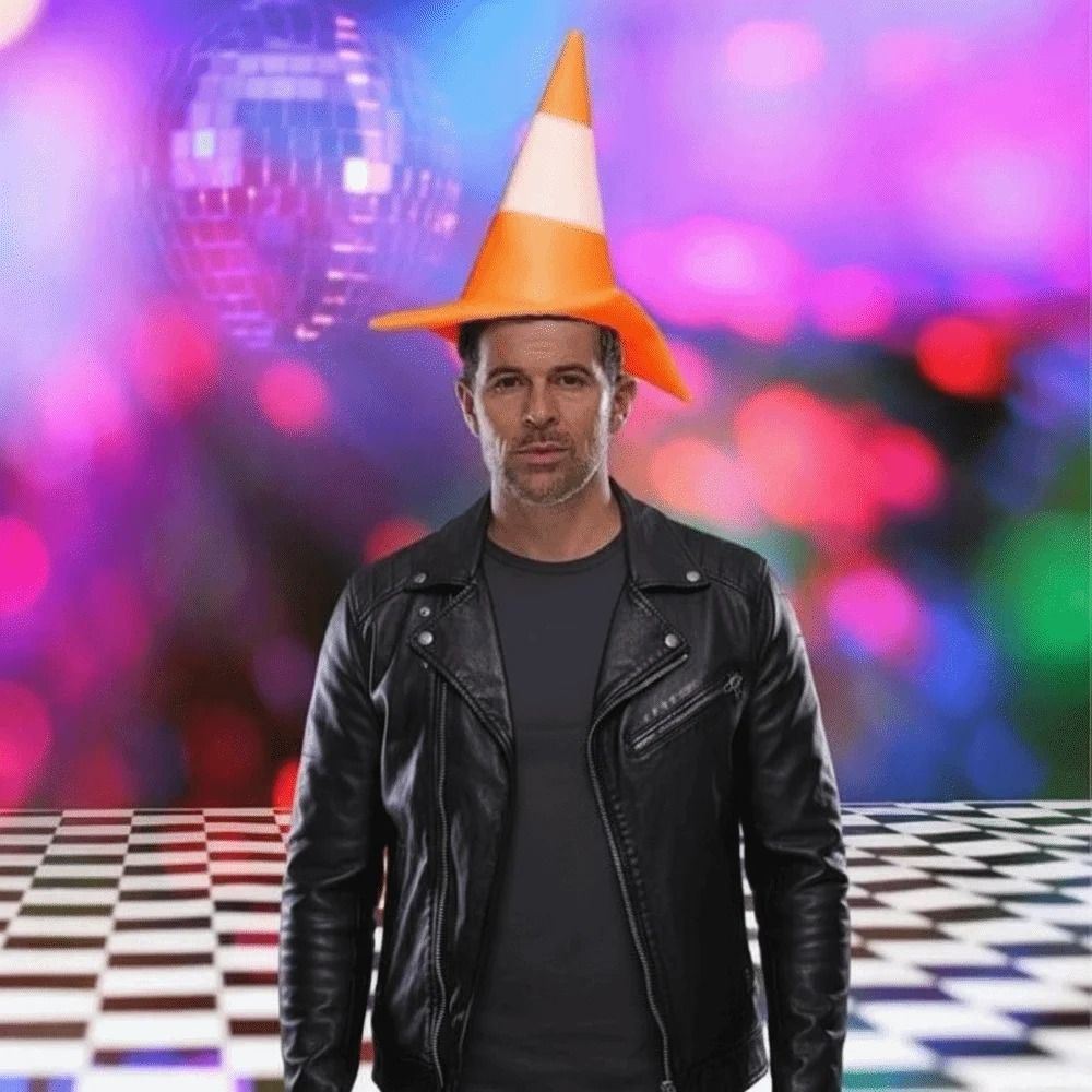 Stage Hat Conical Hat Foldable Design Party Hip Hop Hat Funny Traffic Cone Hat  Carnival