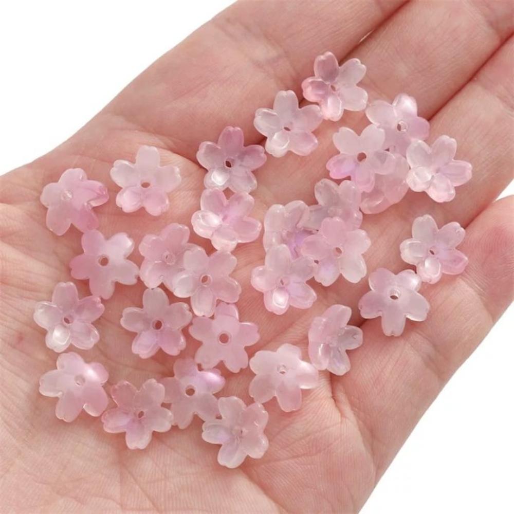 100pcs Transparent Oriental Cherry Beads Gradient Color Jewelry Making Material DIY Accessories