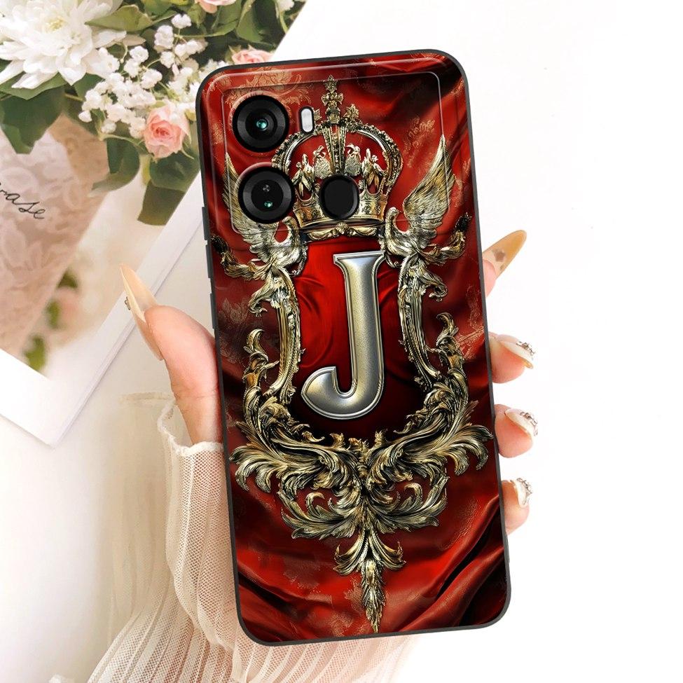 For ITEL P662L Phone Case For ITEL P40 Cover Aesthetic Luxury A-Z Letters 2D Painted Silicone Casing For P40 ITEL P 40