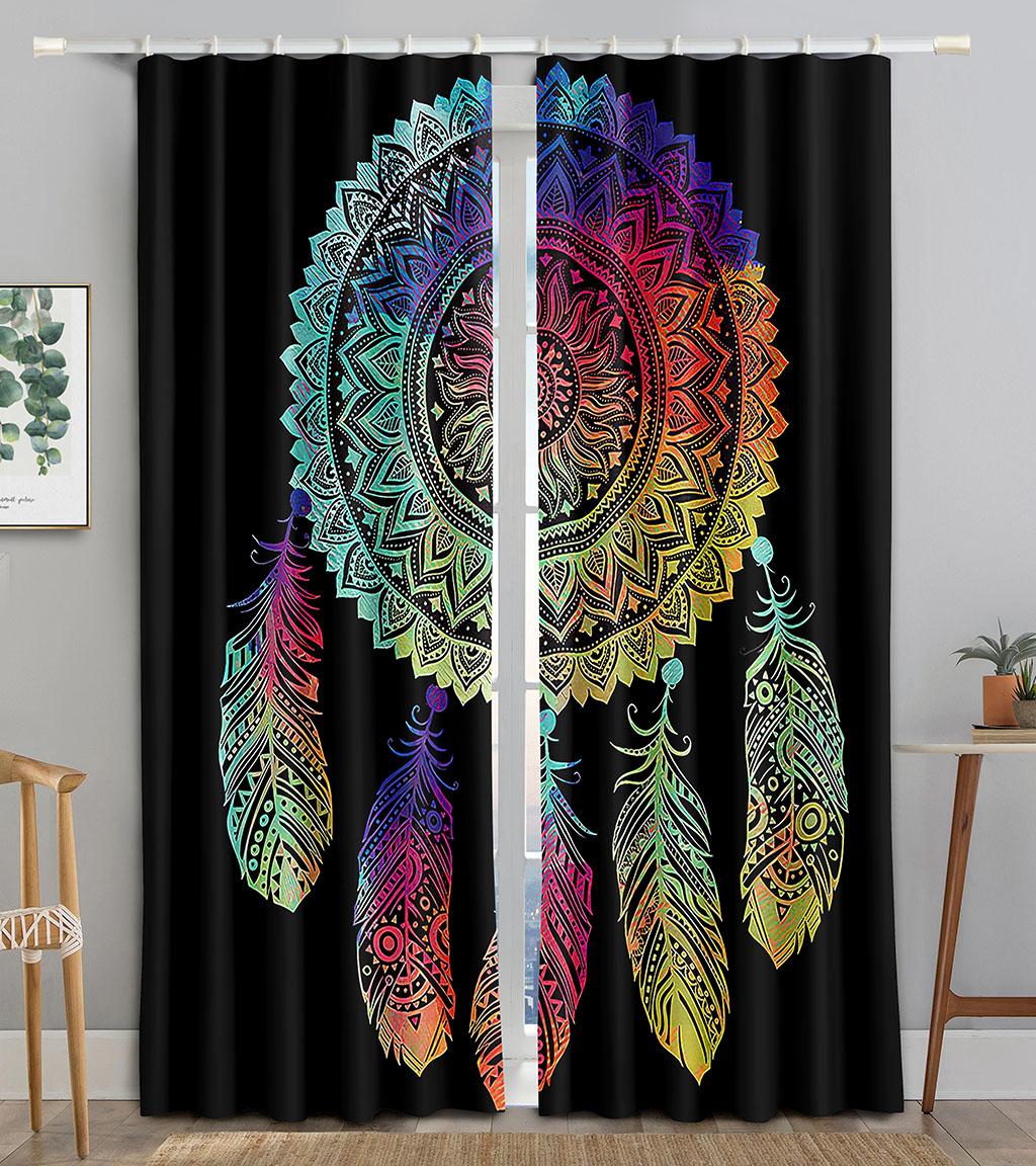 

Ready-made Luxurious Dream Catcher Lightweight Window Panel Drapes For Kids Bedroom Living Room Bathroom Kicthen Door Hall Home2Pieces On Sale W50 X H130(CM)X2&Hook