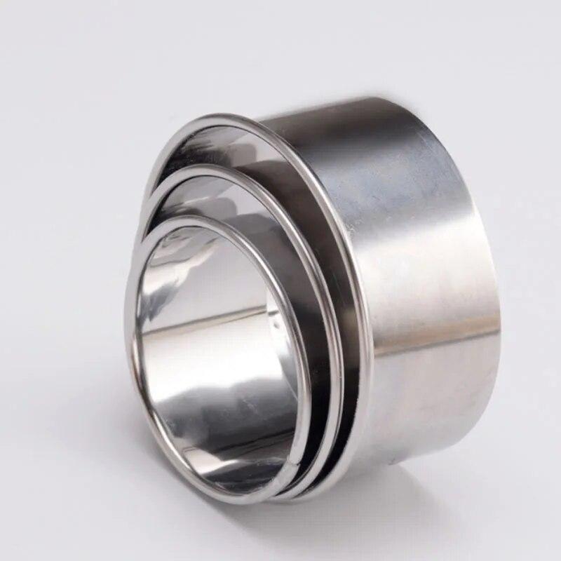 3Pcs Stainless Steel Dough Cutter Dumplings Molds Round Cookie Biscuit Cutters Circle Pastry Cutters Baking Circle Ring Molds