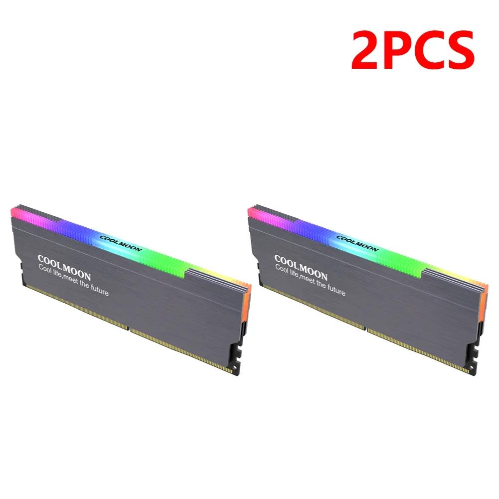 5V-3PIN ARGB DDR Memory RAM Cooler Aura Sync Heat Spreader Cooler with Thermal Silicone Pad for Desktop Computer PC Memory