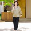 2026 Sommer Chiffon Kurzarm Elegantes Zweiteiliges Set für Frauen mittleren Alters und ältere Frauen