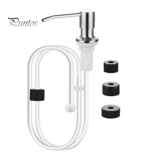 

Диспенсер для мыла для кухонной раковины, насос для столешницы из нержавеющей стали с удлинительной трубкой длиной 1 м, вращение на 360 градусов, антикоррозионный насос для мытья рук для дома 1M серебряный